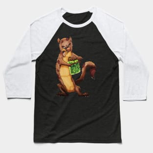 Weasel Opening a Jar of Pickles Baseball T-Shirt